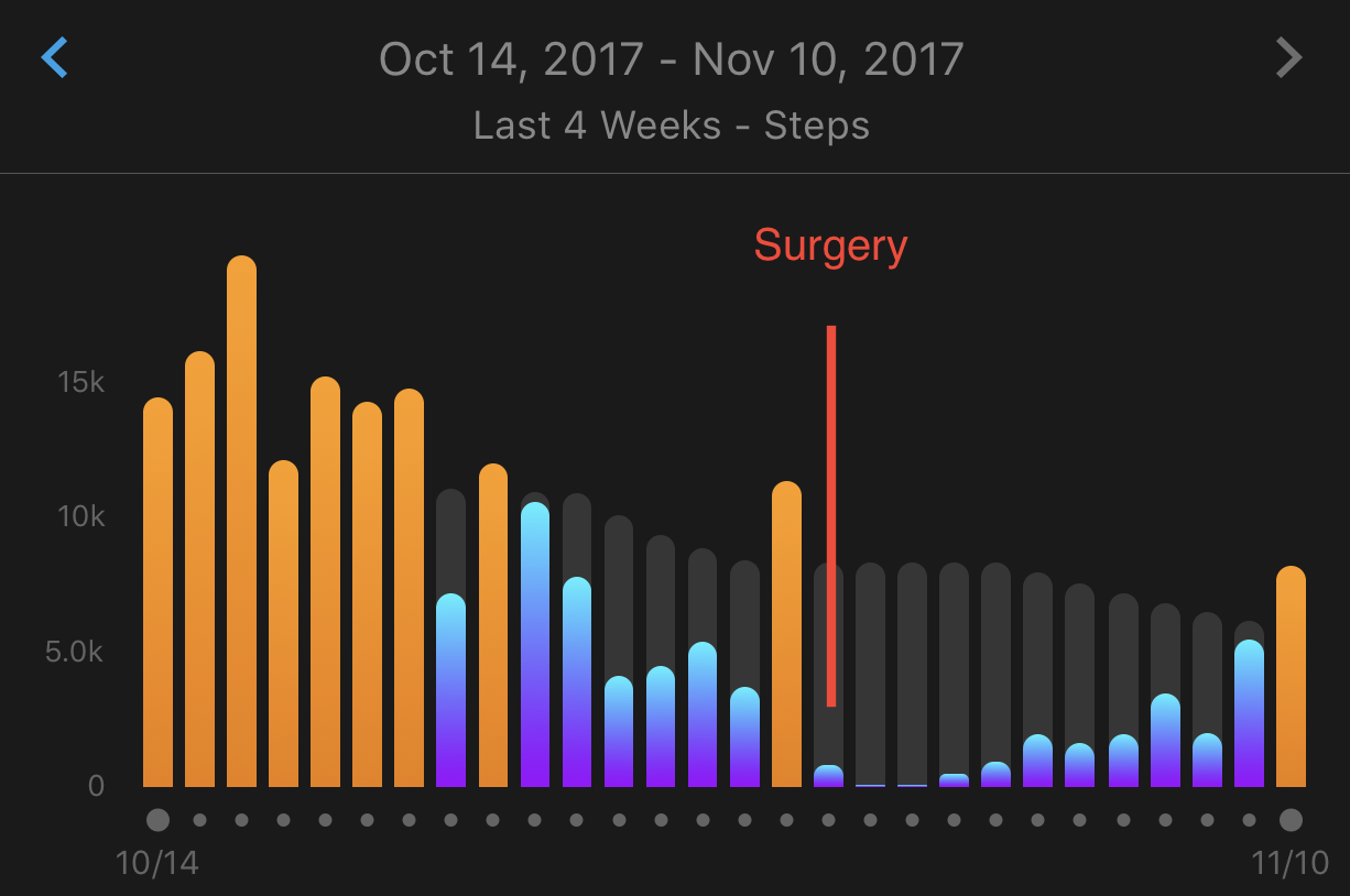 Steps for past 30 days